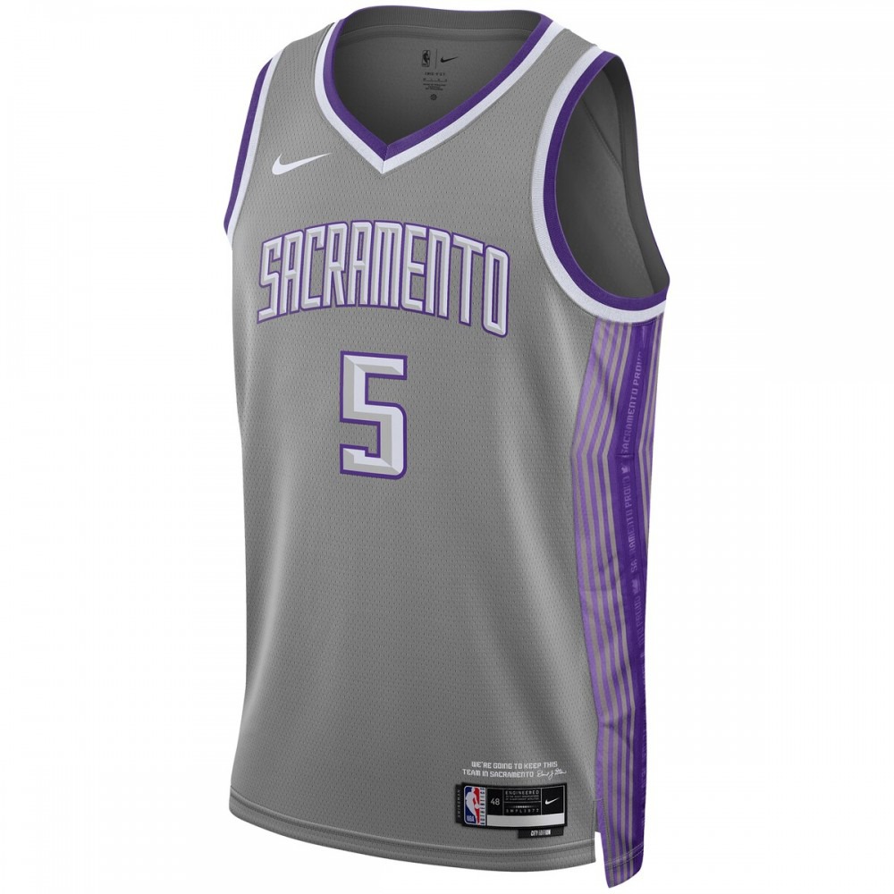 De'Aaron Fox Sacramento Kings Unisex 2022/23 Swingman Jersey - City Edition - Anthracite-Pro Kit Vault | Brand New 26/27 Sports Jerseys